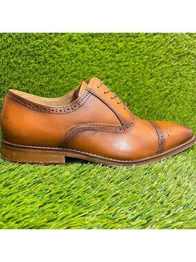 La Milano Lorenzo Mens Size 10.5 Brown Casual Classic Cap Toe Oxford Dress Shoes
